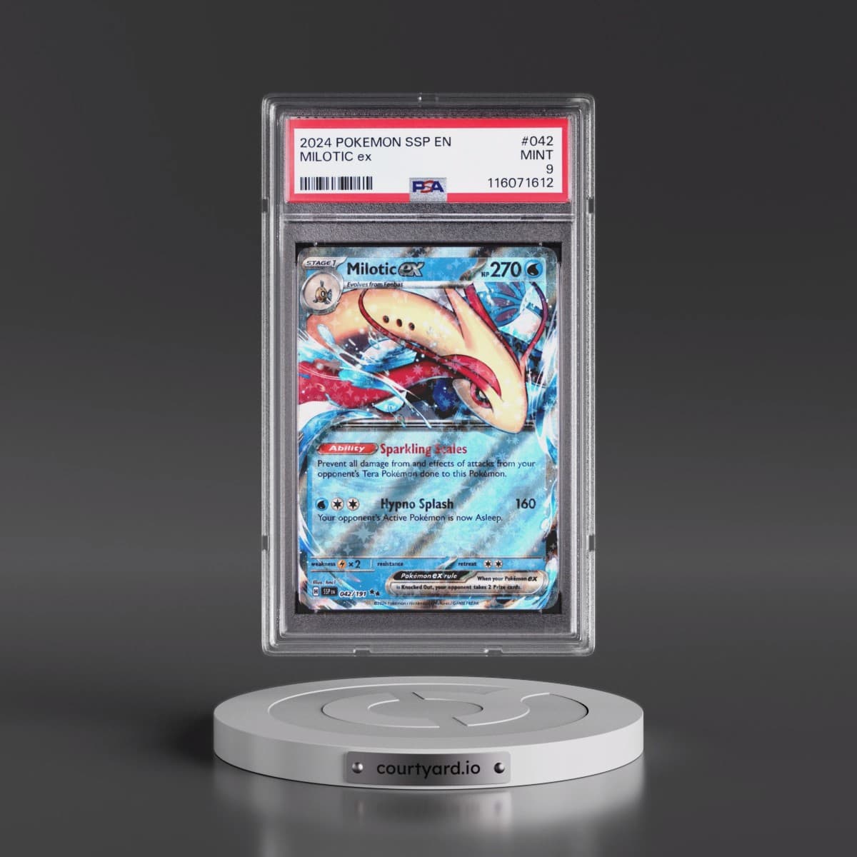2024 Pokémon Ssp EN-Surging Sparks #042 Milotic EX - Holo (PSA 9 MINT)