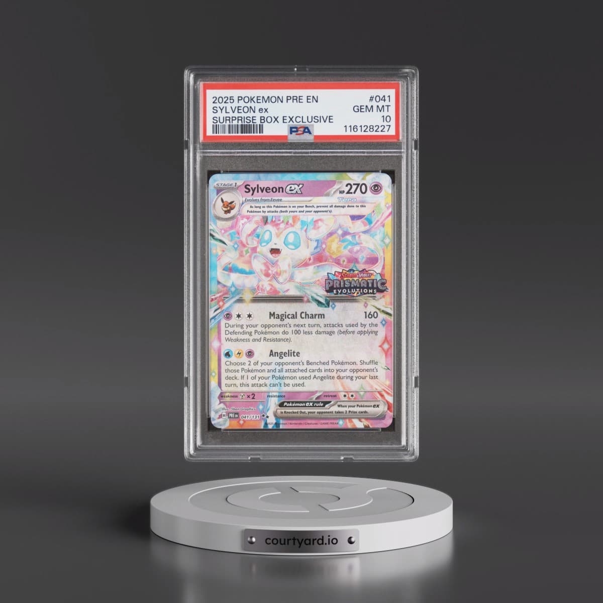 2025 Pokémon Pre EN-Prismatic Evolutions #041 Sylveon EX - Holo Surprise Box Exclusive (PSA 10 GEM MINT)