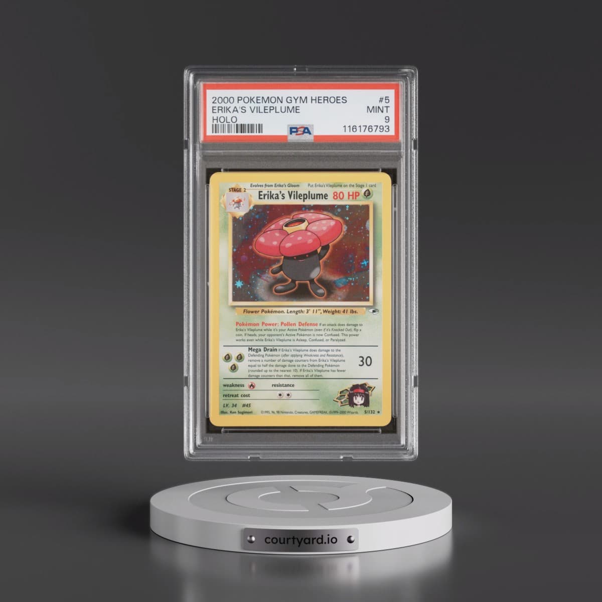 2000 Pokémon Gym Heroes #5 Erika's Vileplume - Holo (PSA 9 MINT)