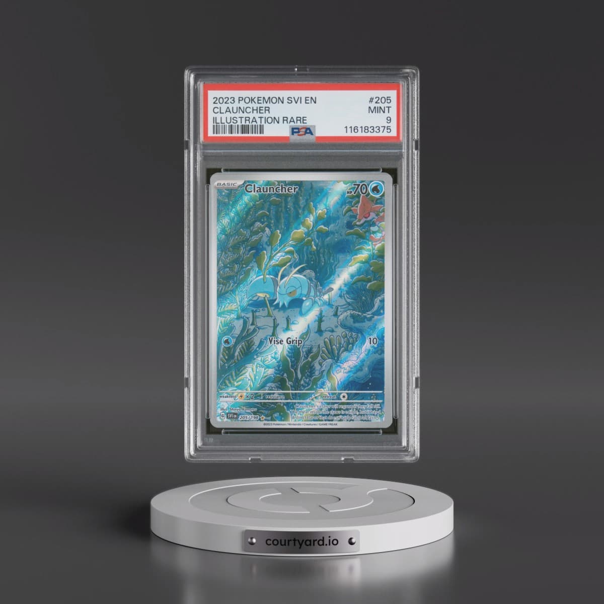2023 Pokémon Svi EN-Scarlet & Violet #205 Clauncher - Illustration Rare (PSA 9 MINT)