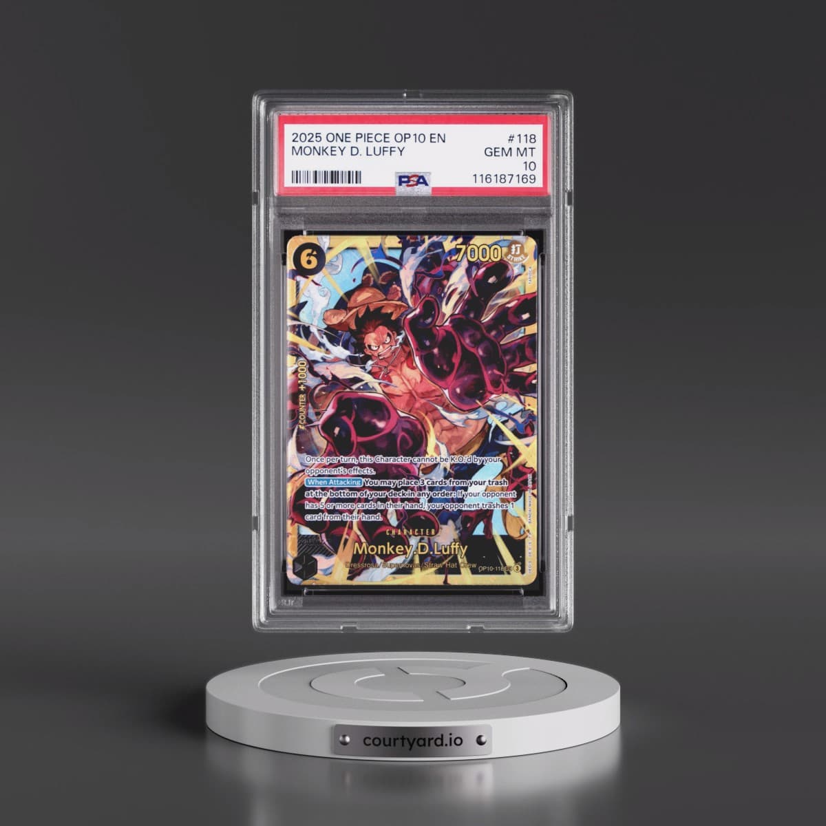 2025 One Piece OP10-Royal Blood #118 Monkey D. Luffy (PSA 10 GEM MINT)