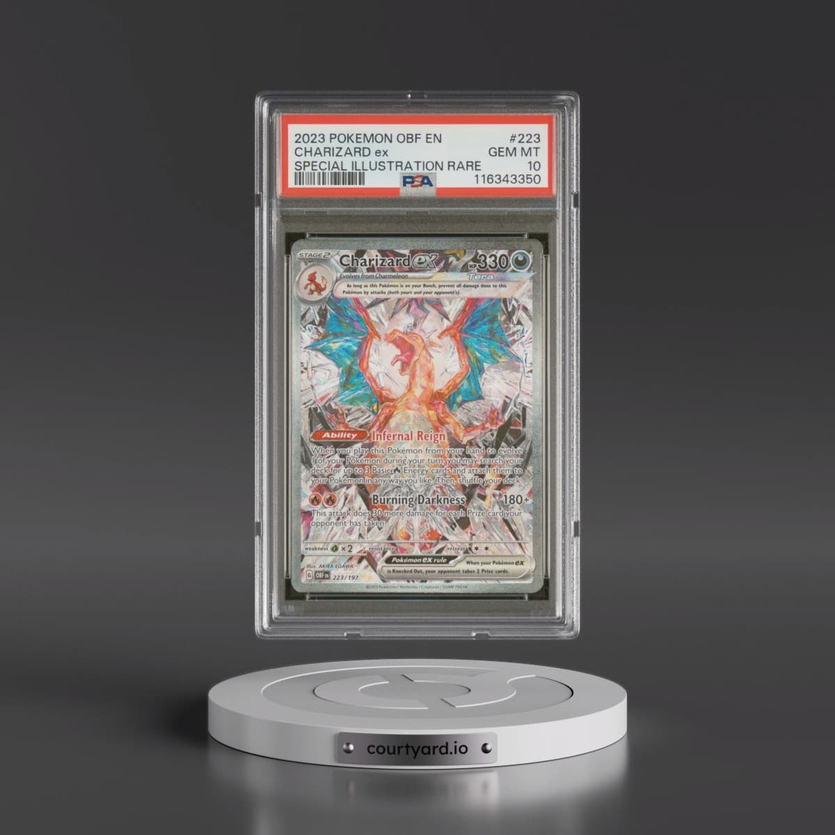 2023 Pokémon Obf EN-Obsidian Flames #223 Charizard EX - Holo Special Illustration Rare (PSA 10 GEM MINT)