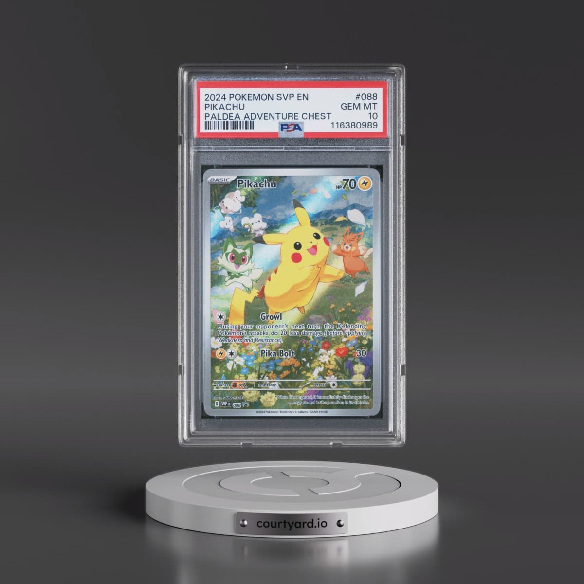 2024 Pokémon Svp EN-SV Black Star Promo #088 Pikachu - Paldea Adventure Chest (PSA 10 GEM MINT)