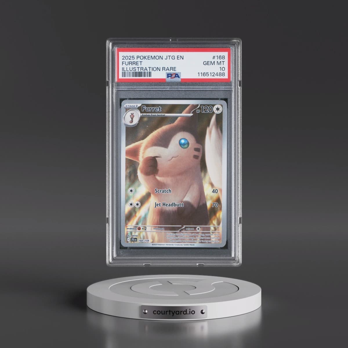 2025 Pokémon Jtg EN-Journey Together #168 Furret - Illustration Rare (PSA 10 GEM MINT)