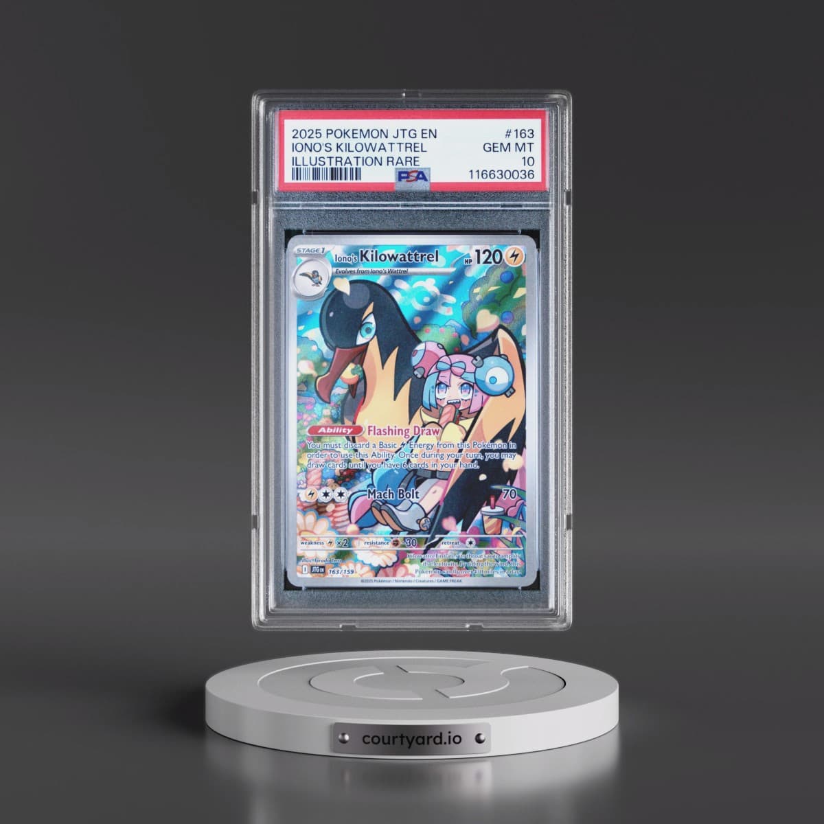 2025 Pokémon Jtg EN-Journey Together #163 Iono's Kilowattrel - Illustration Rare (PSA 10 GEM MINT)