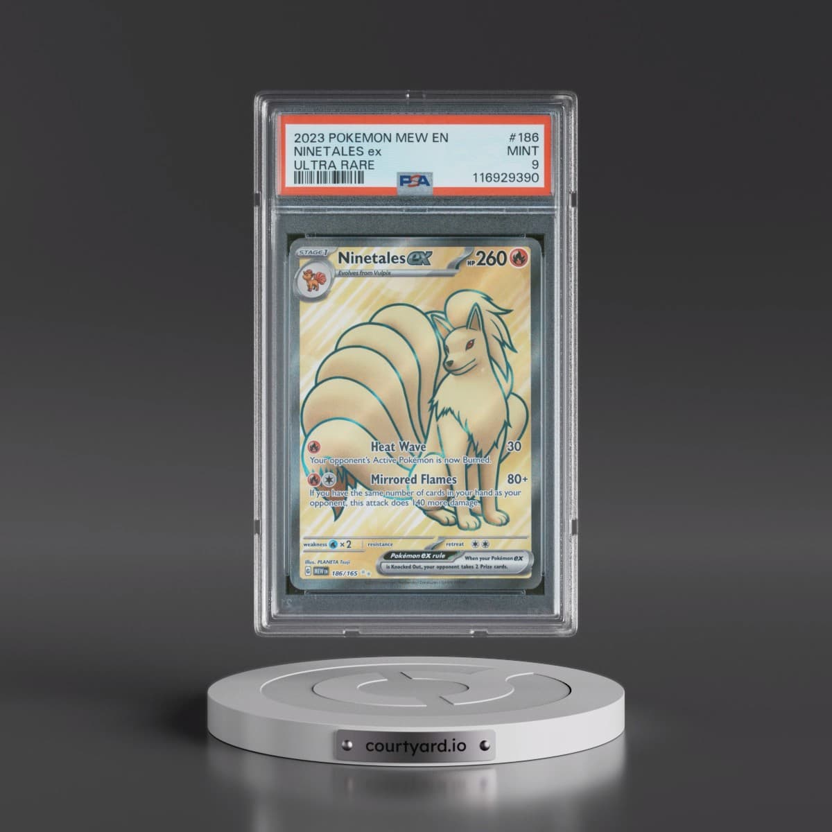 2023 Pokémon Mew EN-151 #186 Ninetales EX - Holo Ultra Rare (PSA 9 MINT)