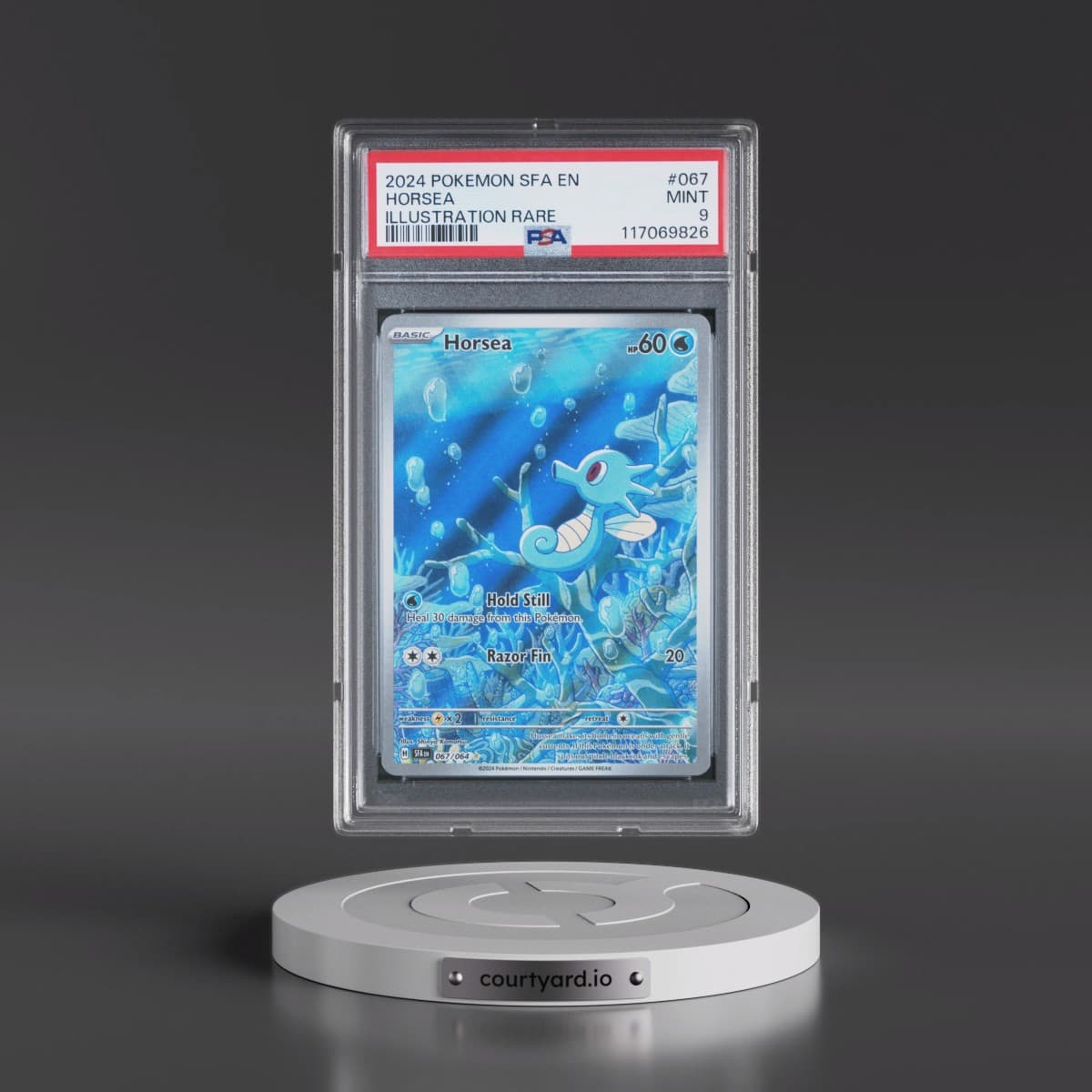 2024 Pokémon Sfa EN-Shrouded Fable #067 Horsea - Illustration Rare (PSA 9 MINT)