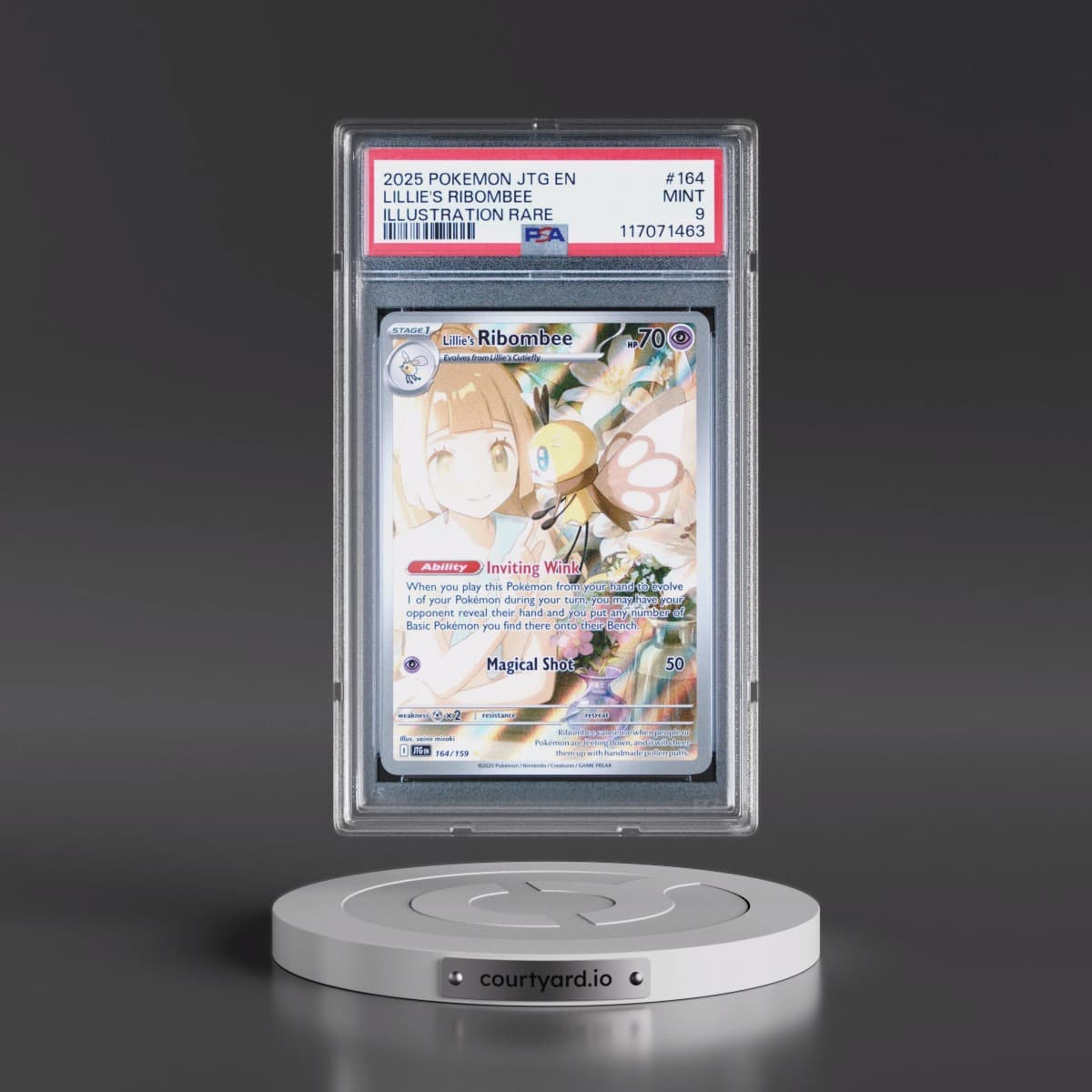 2025 Pokémon Jtg EN-Journey Together #164 Lillie's Ribombee - Illustration Rare (PSA 9 MINT)