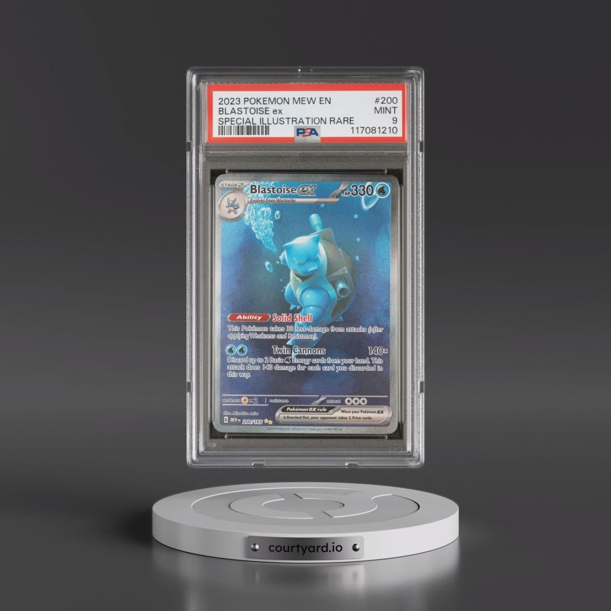 2023 Pokémon Mew EN-151 #200 Blastoise EX - Holo Special Illustration Rare (PSA 9 MINT)