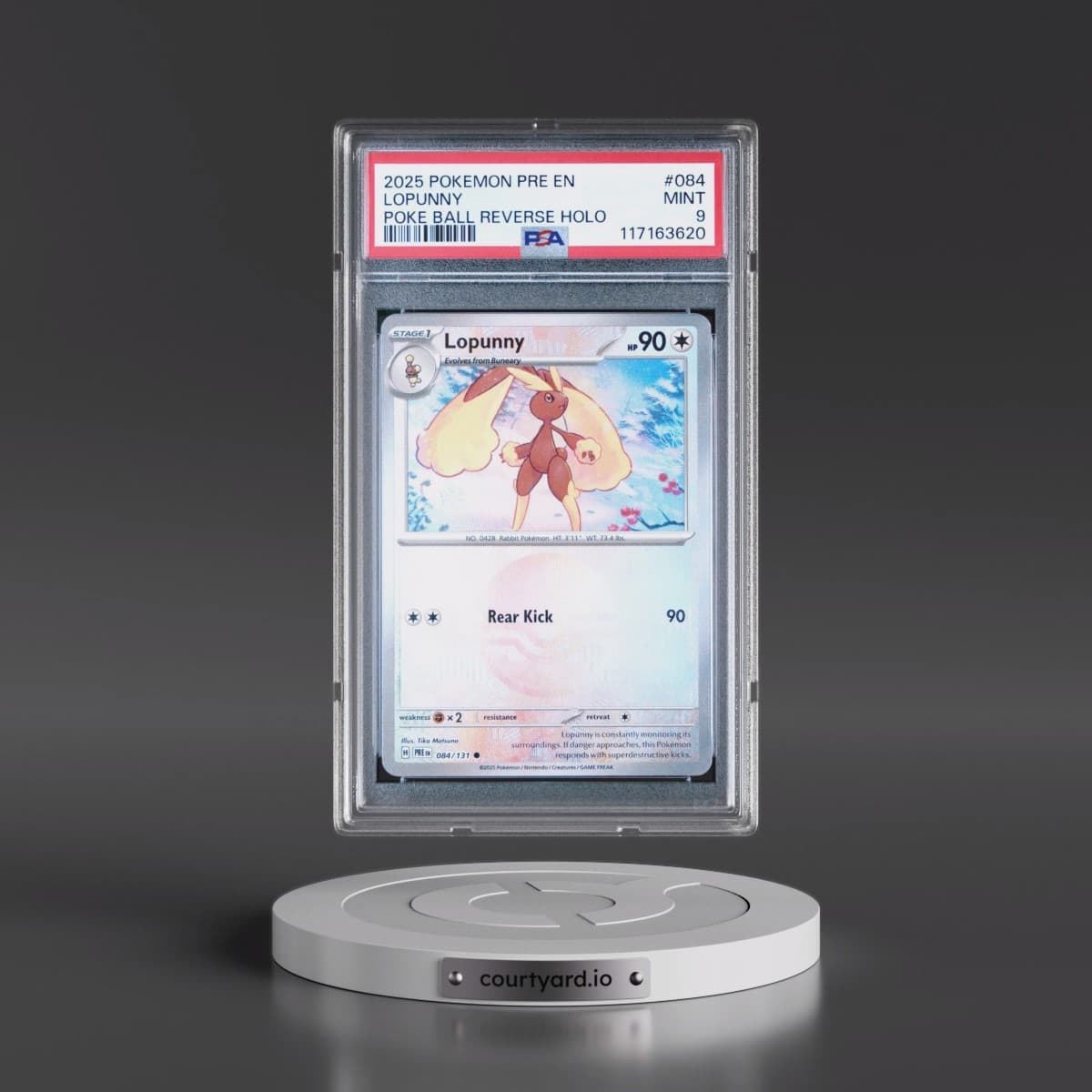 2025 Pokémon Pre EN-Prismatic Evolutions #084 Lopunny - Reverse Holo Poke Ball (PSA 9 MINT)