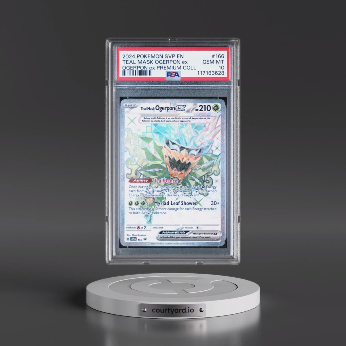 2024 Pokémon Svp EN-SV Black Star Promo #166 Teal Mask Ogerpon EX - Holo Ogerpon EX Premium Collection (PSA 10 GEM MINT)