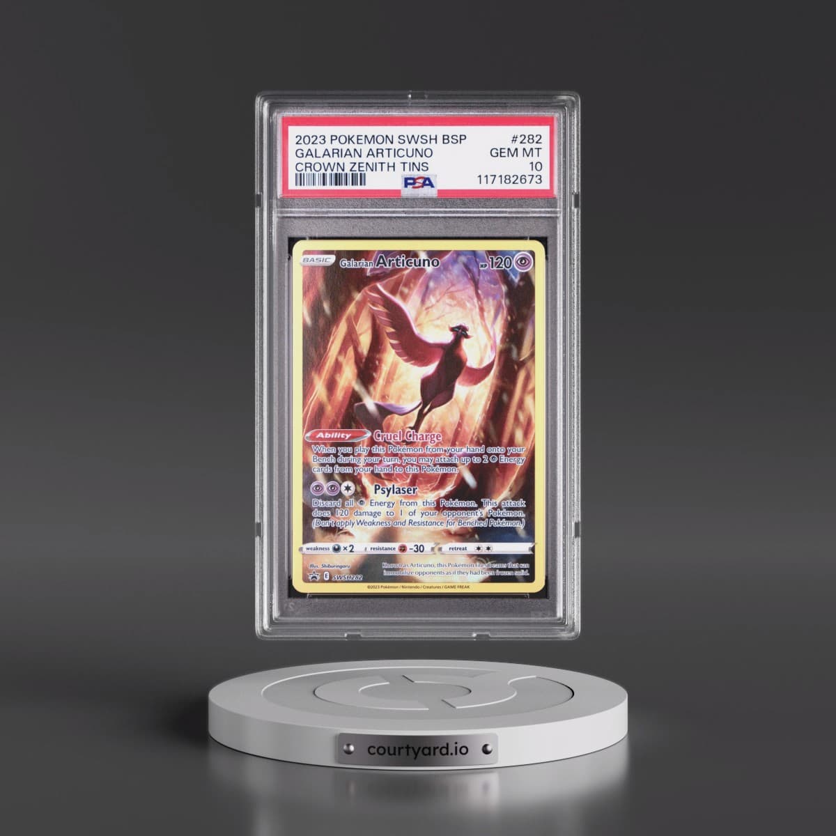 2023 Pokémon Swsh Black Star Promo #282 Galarian Articuno - Crown Zenith Tin (PSA 10 GEM MINT)