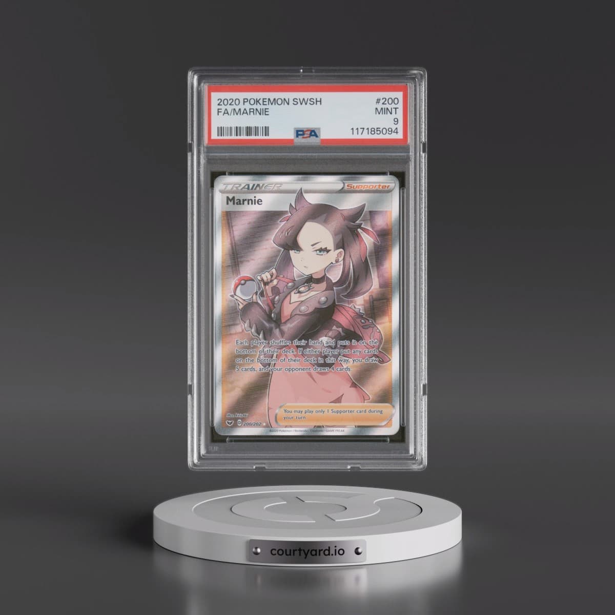2020 Pokémon Sword & Shield #200 Marnie - Full Art (PSA 9 MINT)