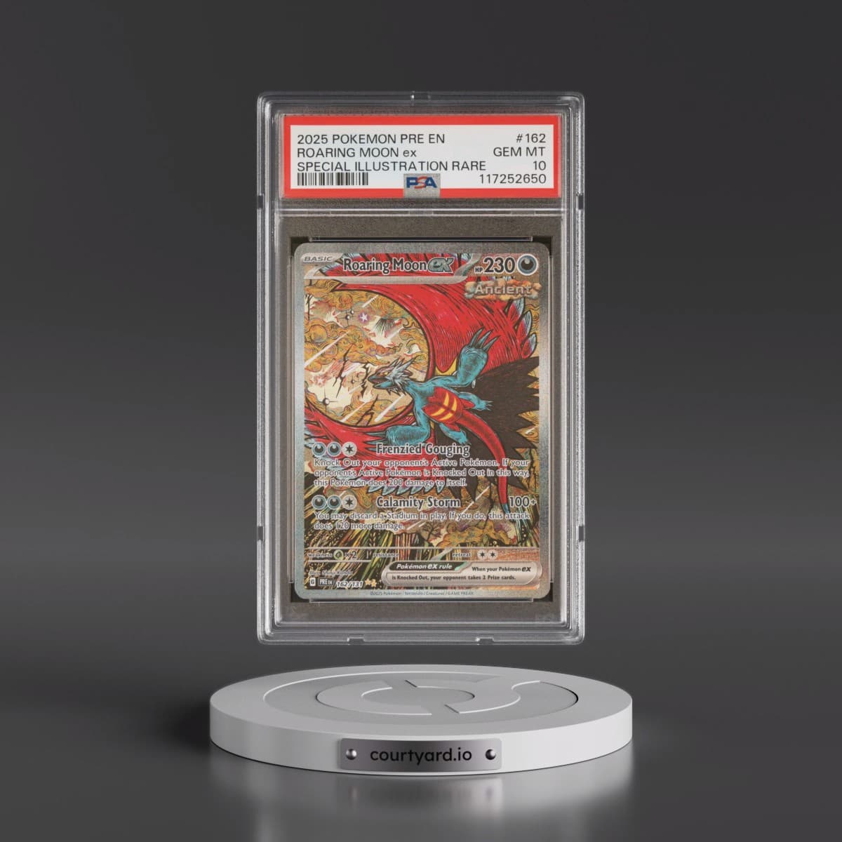 2025 Pokémon Pre EN-Prismatic Evolutions #162 Roaring Moon EX - Holo Special Illustration Rare (PSA 10 GEM MINT)