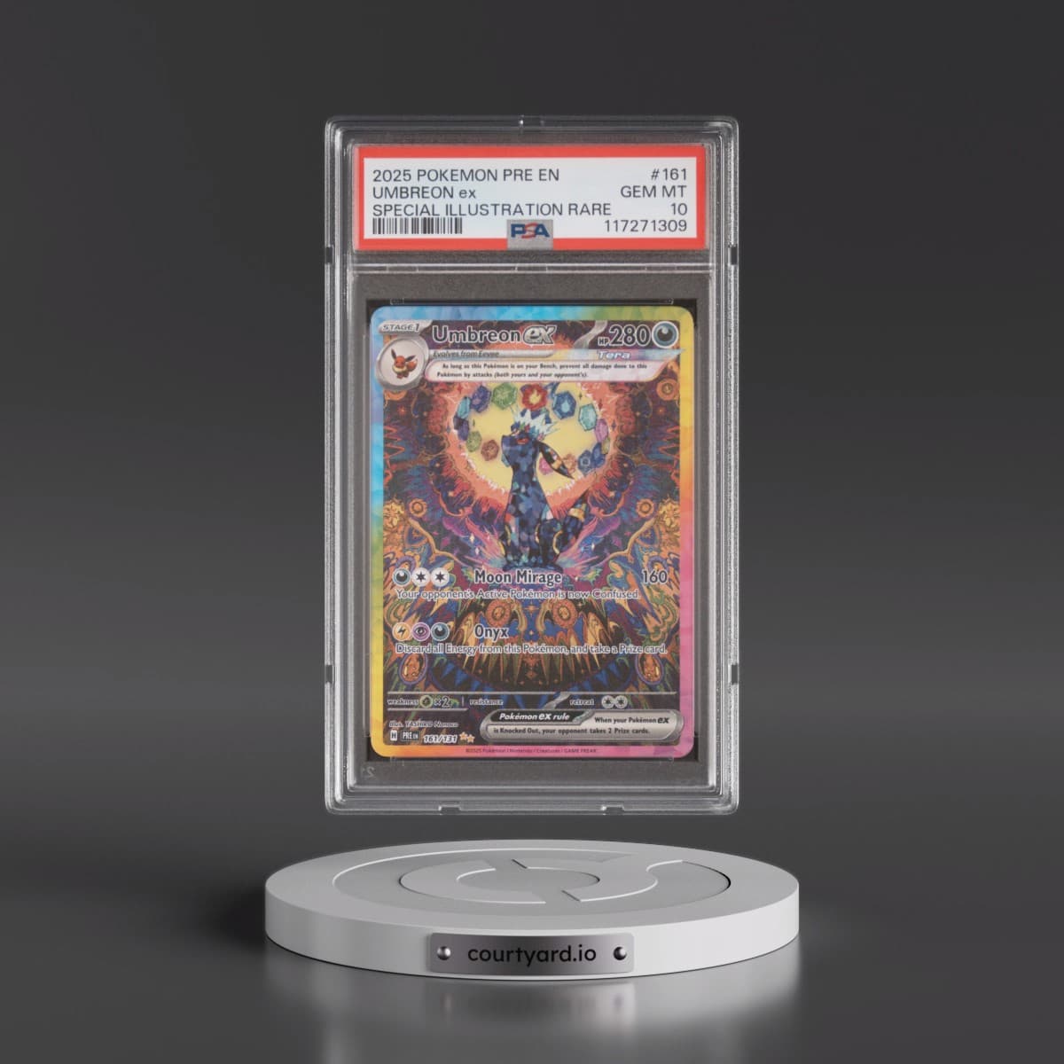 2025 Pokémon Pre EN-Prismatic Evolutions #161 Umbreon EX - Holo Special Illustration Rare (PSA 10 GEM MINT)