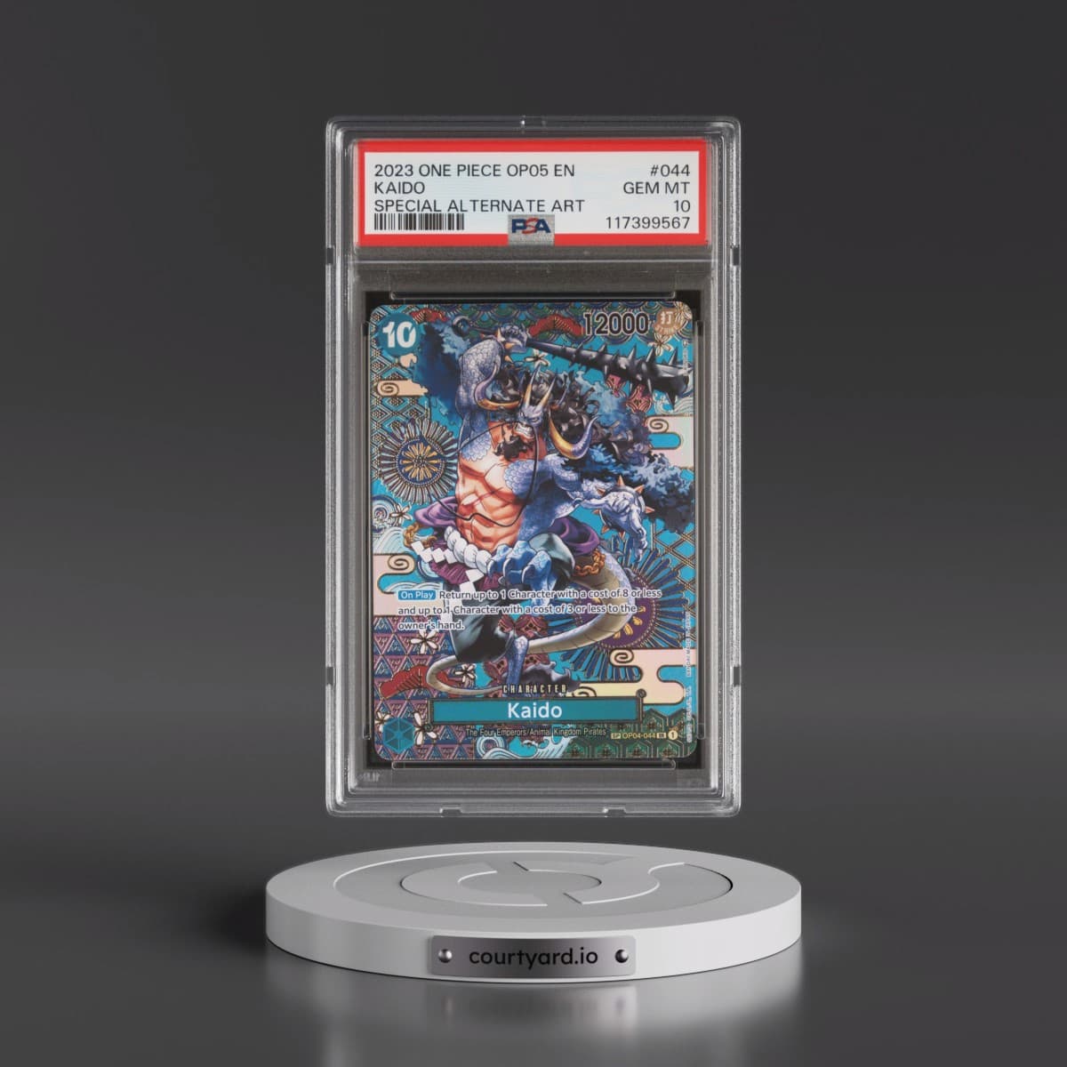 2023 One Piece OP05-Awakening of the New Era #044 Kaido - Special Alternate Art (PSA 10 GEM MINT)