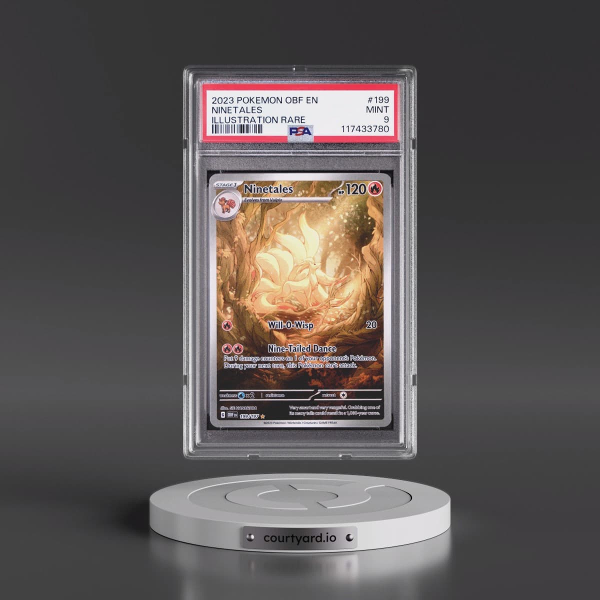2023 Pokémon Obf EN-Obsidian Flames #199 Ninetales - Illustration Rare (PSA 9 MINT)