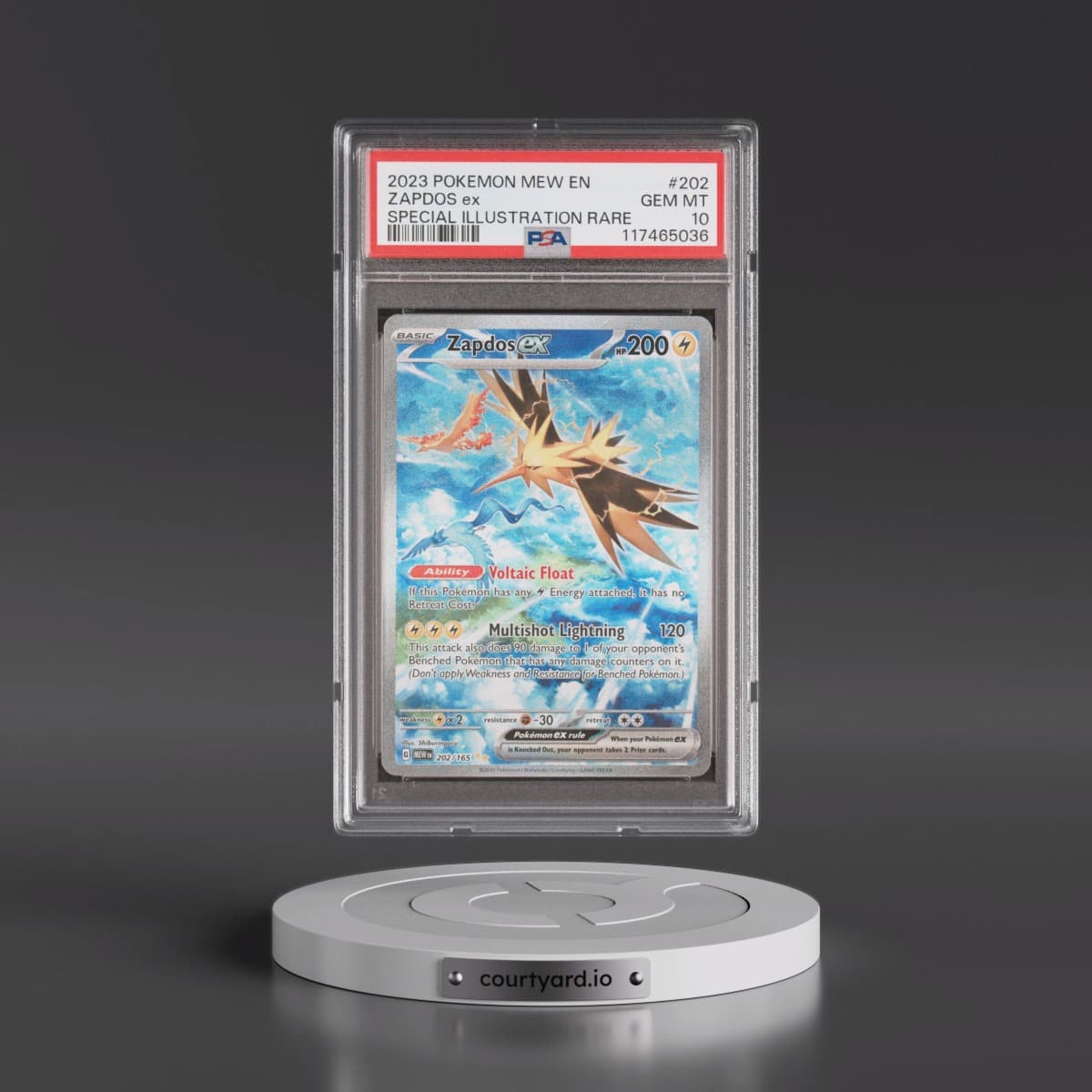 2023 Pokémon Mew EN-151 #202 Zapdos EX - Holo Special Illustration Rare (PSA 10 GEM MINT)