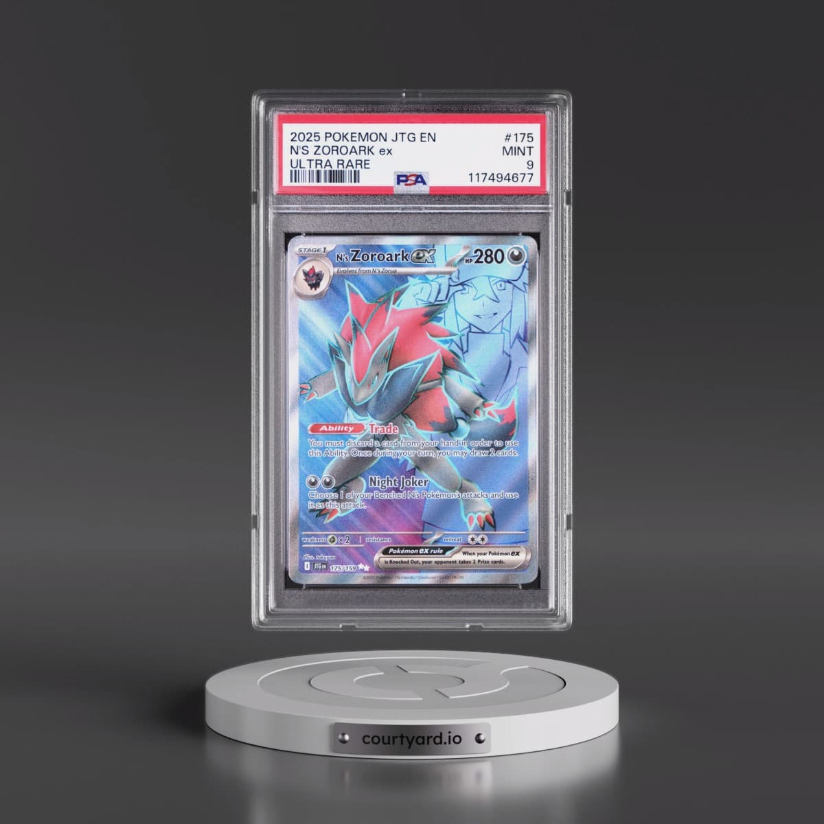 2025 Pokémon Jtg EN-Journey Together #175 N's Zoroark EX - Holo Ultra Rare (PSA 9 MINT)