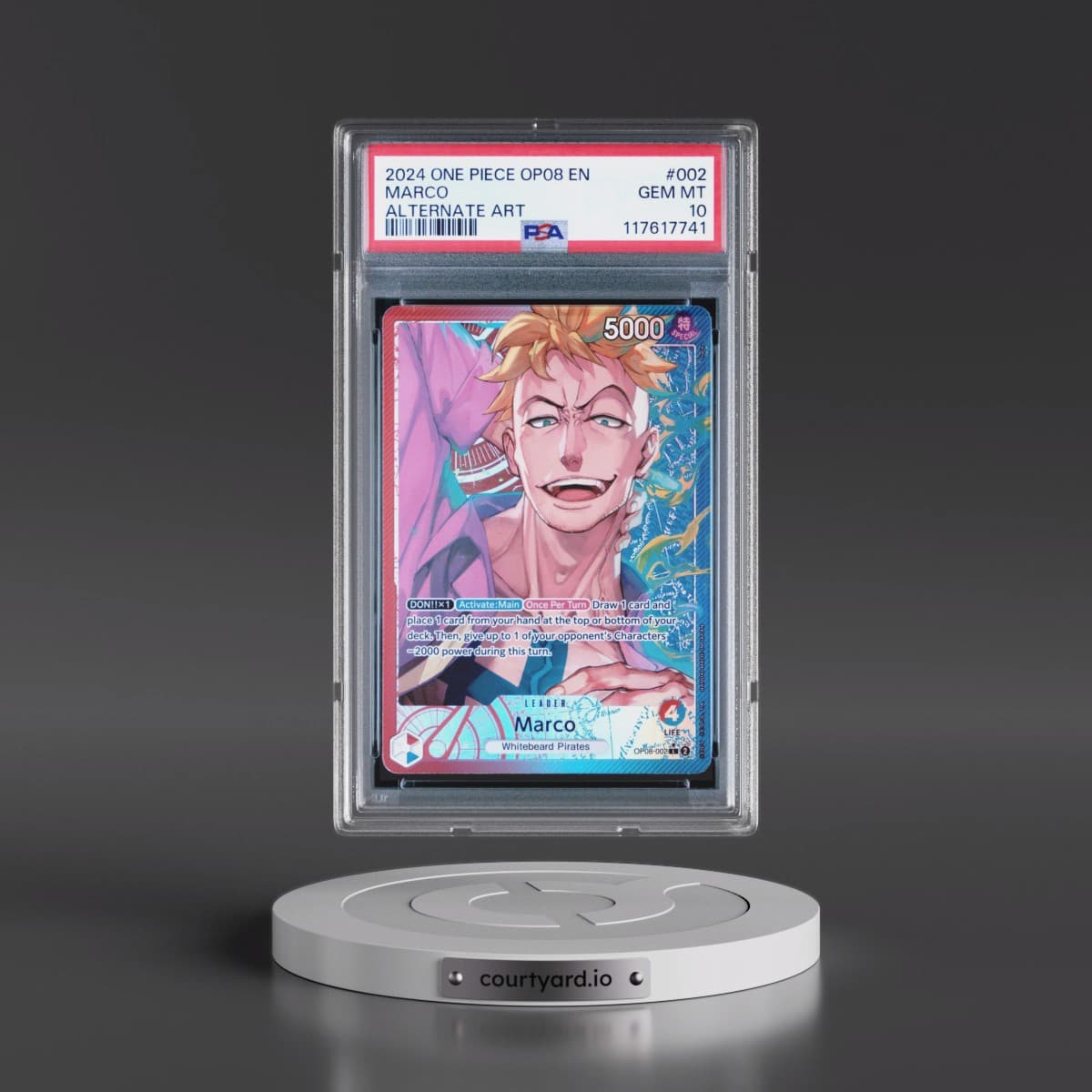 2024 One Piece OP08-Two Legends #002 Marco - Alternate Art (PSA 10 GEM MINT)