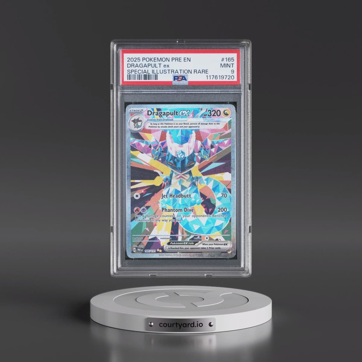 2025 Pokémon Pre EN-Prismatic Evolutions #165 Dragapult EX - Holo Special Illustration Rare (PSA 9 MINT)