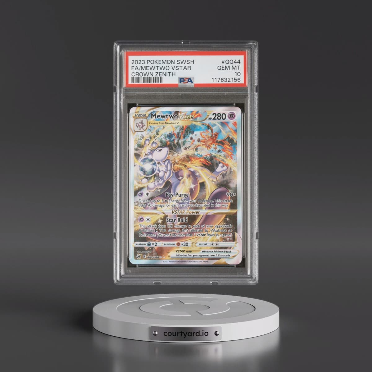 2023 Pokémon Sword and Shield Crown Zenith #GG44 Mewtwo Vstar - Full Art (PSA 10 GEM MINT)