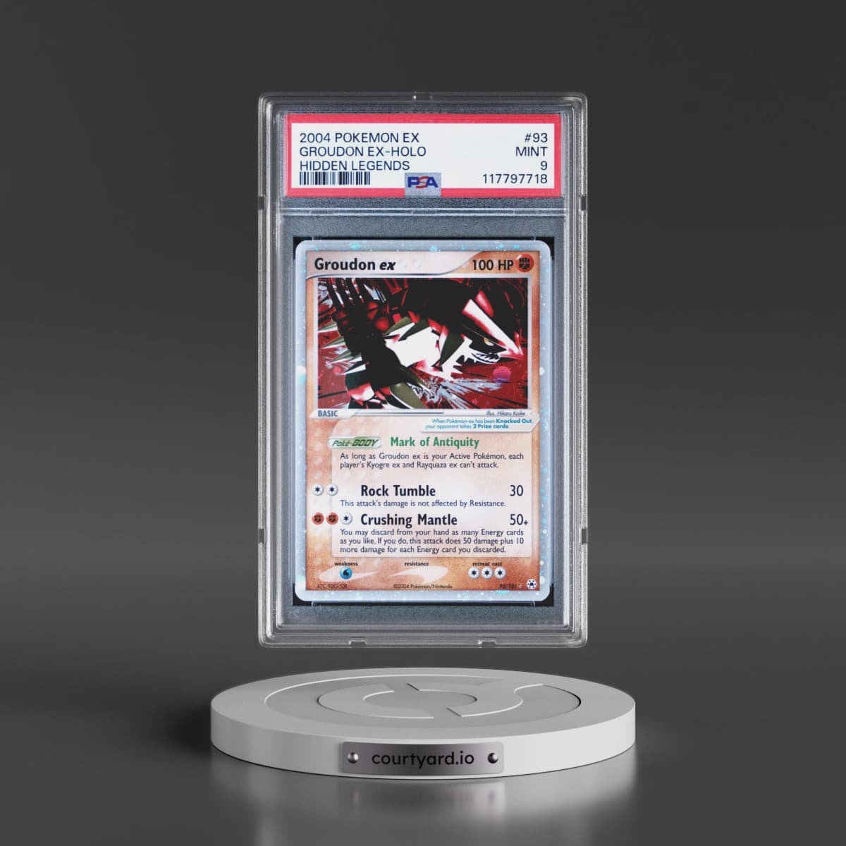 2004 Pokémon EX Hidden Legends #93 Groudon EX - Holo Holo (PSA 9 MINT)