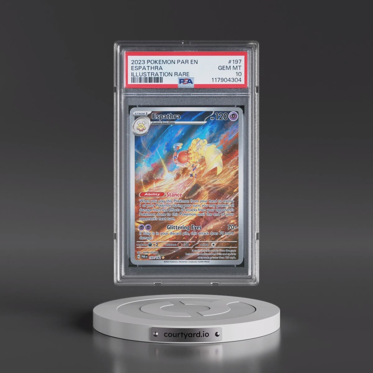 2023 Pokémon Par EN-Paradox Rift #197 Espathra - Illustration Rare (PSA 10 GEM MINT)
