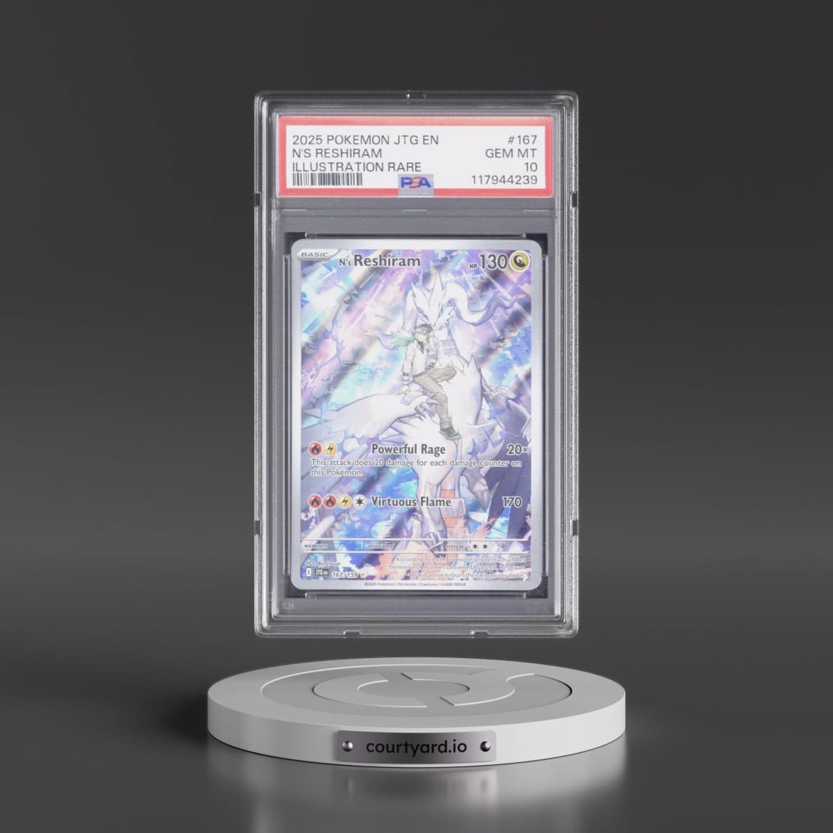 2025 Pokémon Jtg EN-Journey Together #167 N's Reshiram - Illustration Rare (PSA 10 GEM MINT)