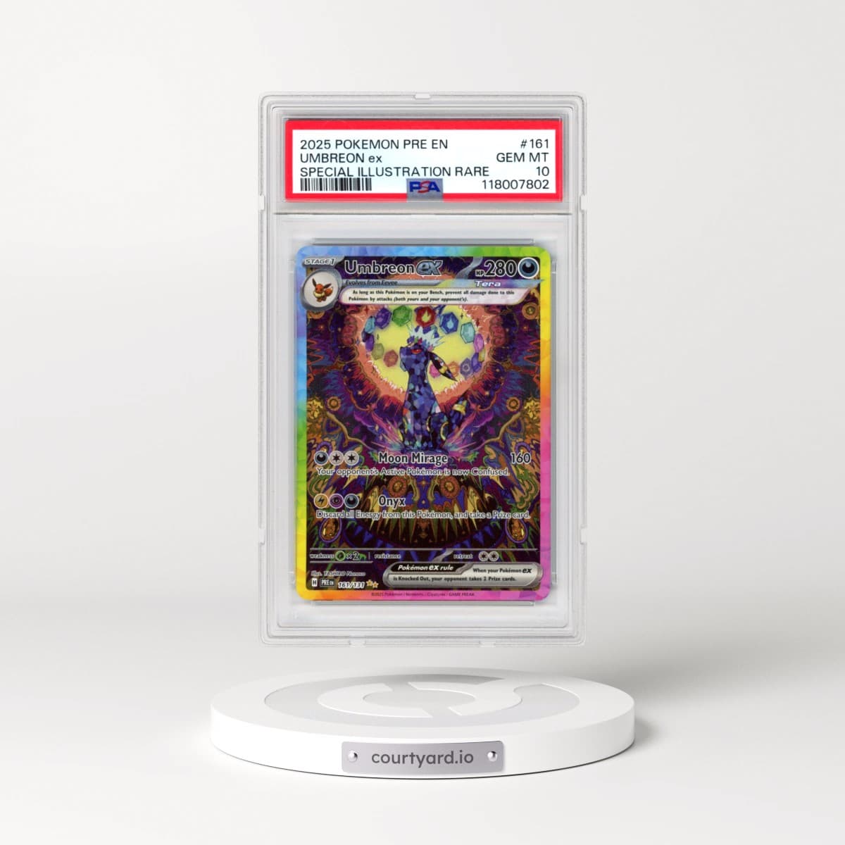 2025 Pokémon Pre EN-Prismatic Evolutions #161 Umbreon EX - Holo Special Illustration Rare (PSA 10 GEM MINT)