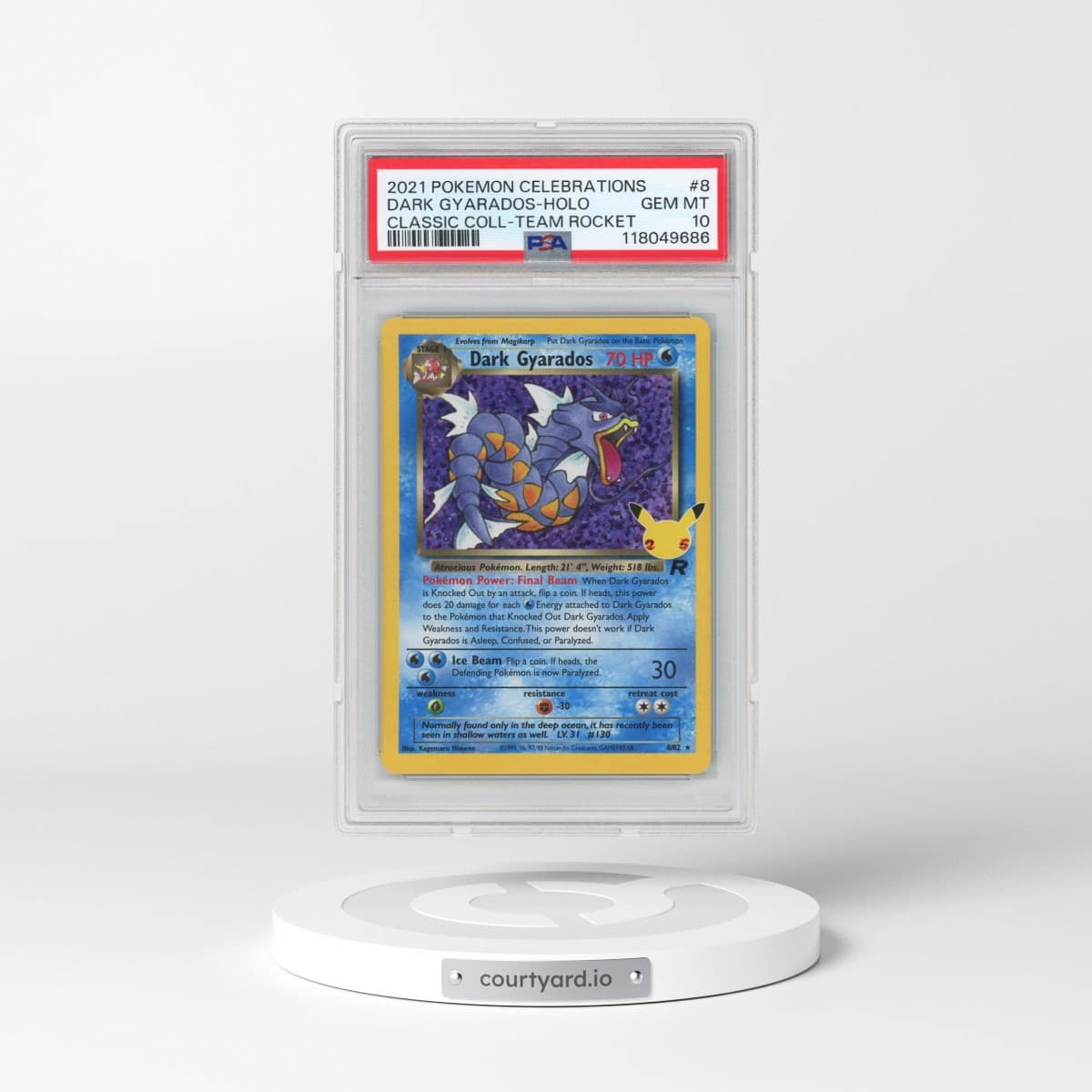 2021 Pokémon Celebrations Classic Collection #8 Dark Gyarados - Holo (PSA 10 GEM MINT)