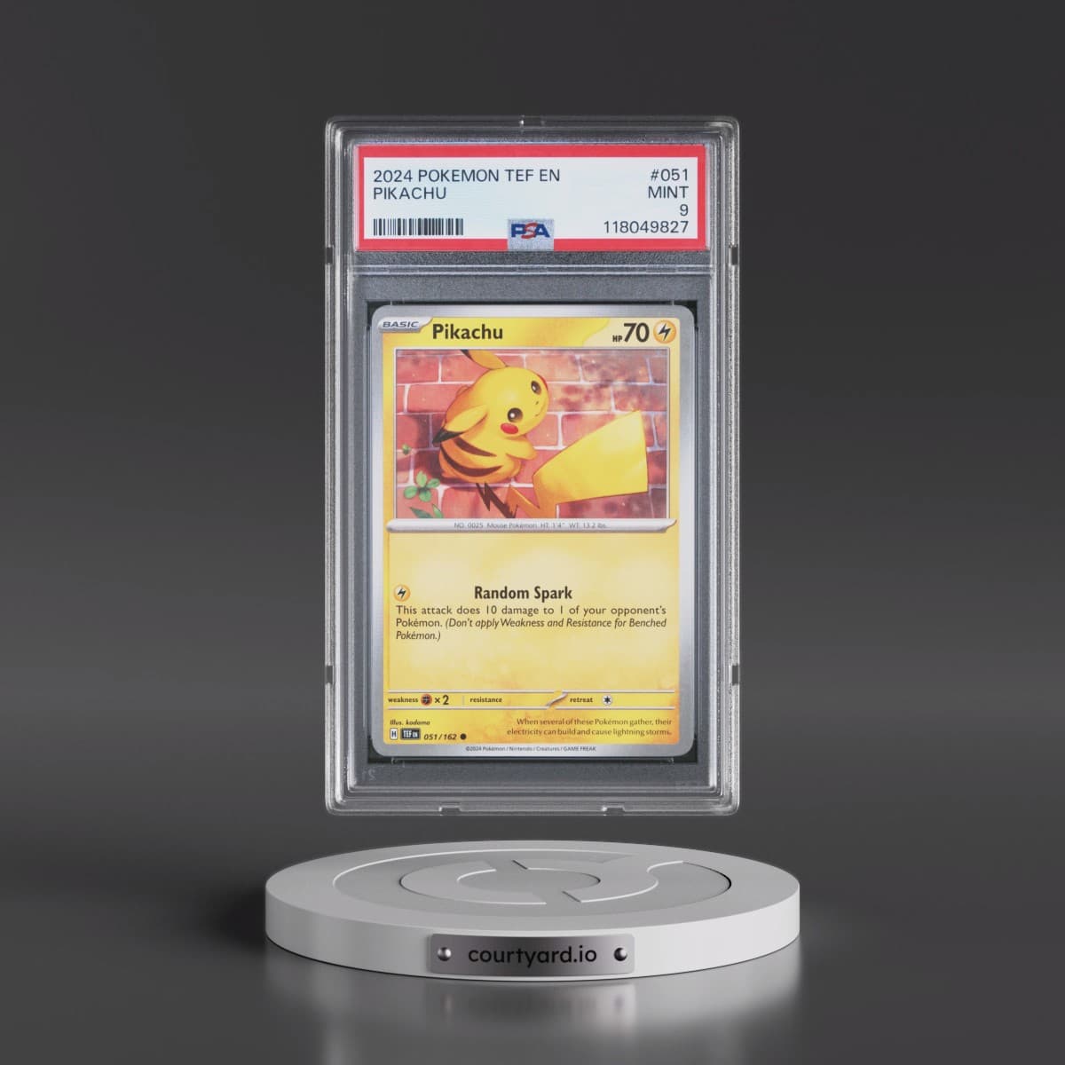 2024 Pokémon Tef EN-Temporal Forces #051 Pikachu (PSA 9 MINT)
