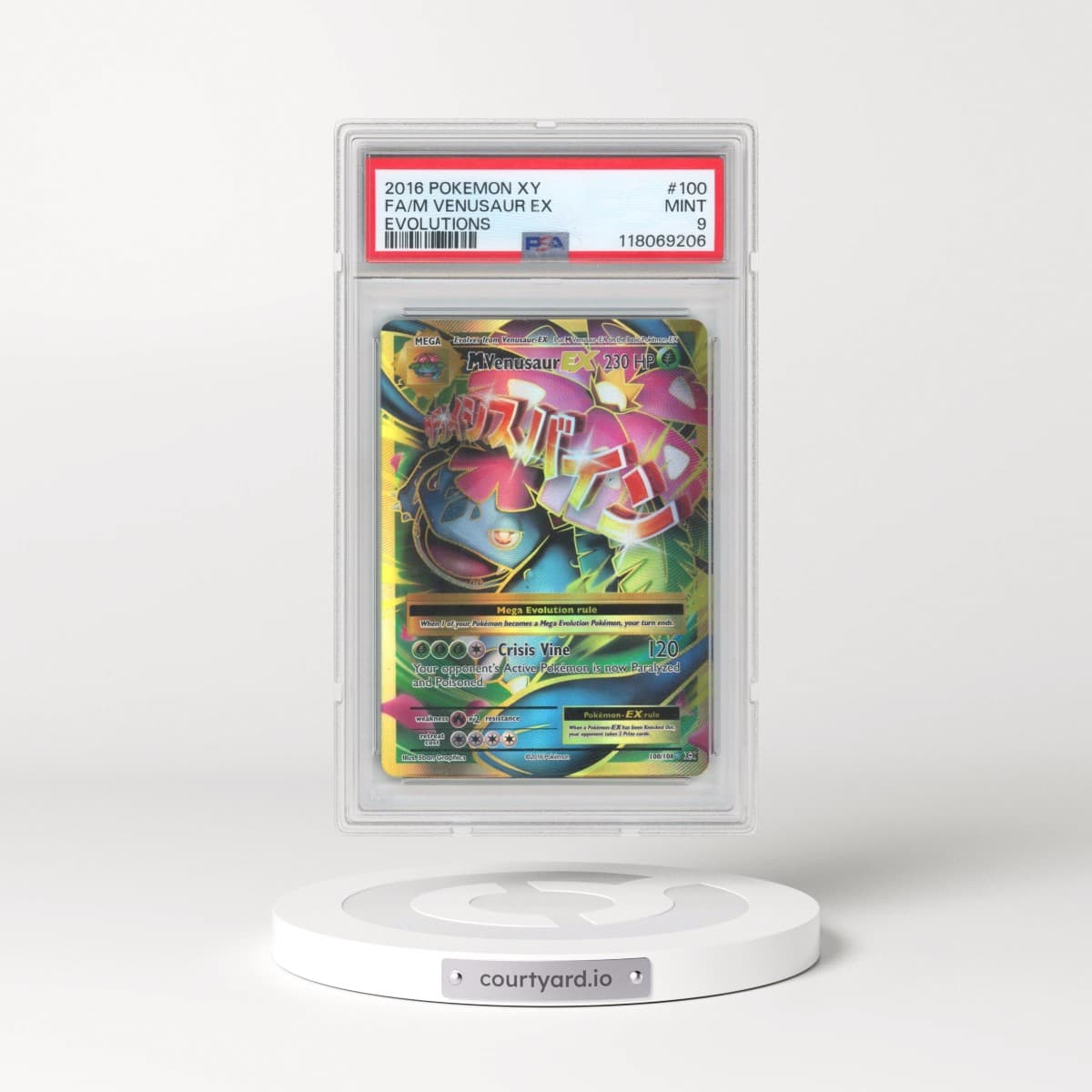 2016 Pokémon XY Evolutions #100 M Venusaur EX - Holo Full Art (PSA 9 MINT)