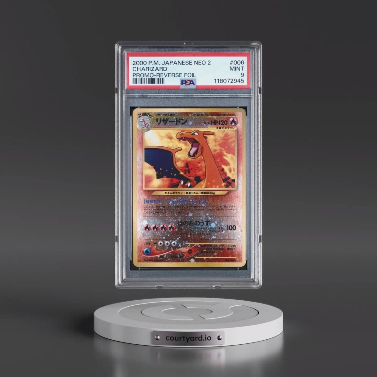 2000 Pokémon Neo 2 Promo #006 Charizard - Reverse Foil (PSA 9 MINT)