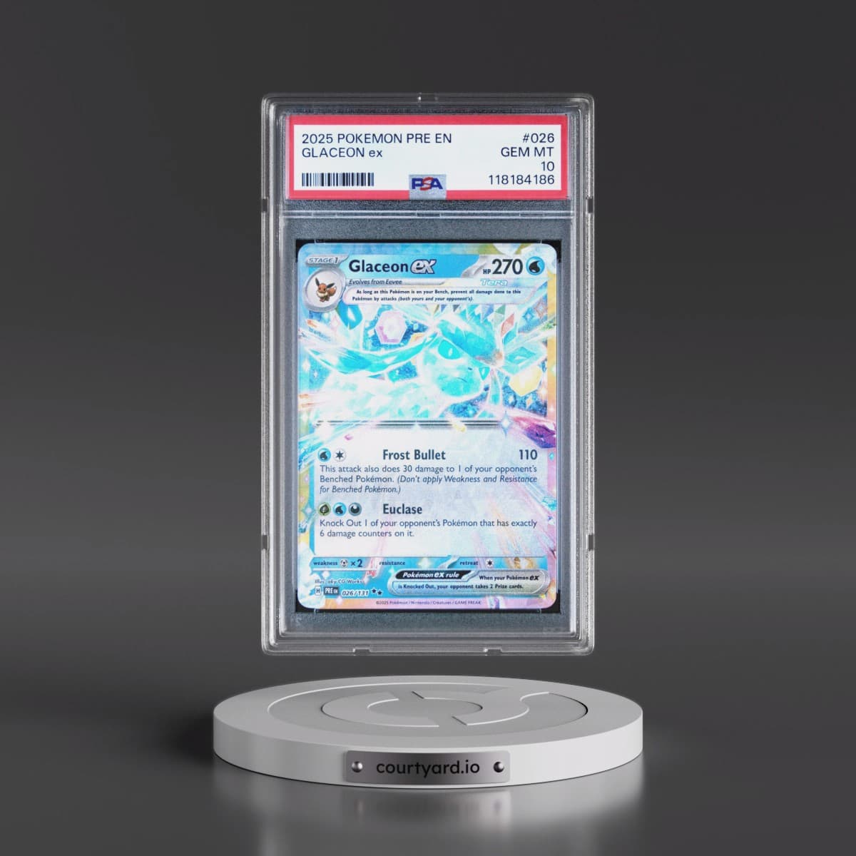 2025 Pokémon Pre EN-Prismatic Evolutions #026 Glaceon EX - Holo (PSA 10 GEM MINT)