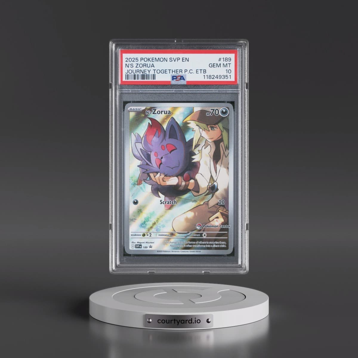 2025 Pokémon Svp EN-SV Black Star Promo #189 N's Zorua - Journey Together Pokemon Center Elite Trainer Box (PSA 10 GEM MINT)