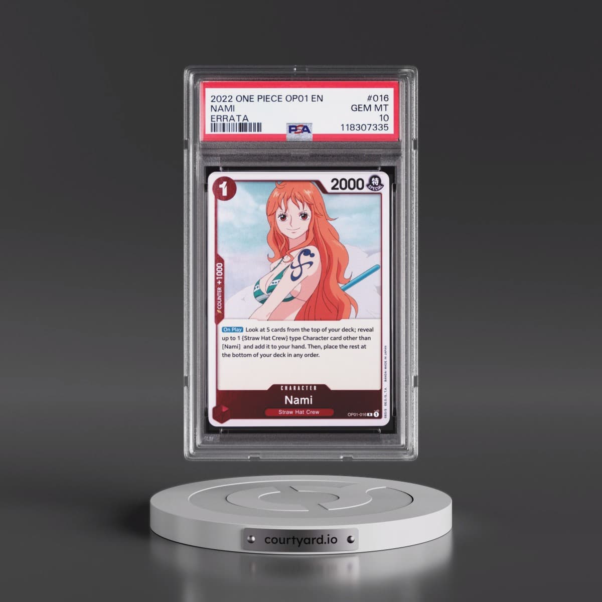 2022 One Piece OP01-Romance Dawn #016 Nami - Errata (PSA 10 GEM MINT)