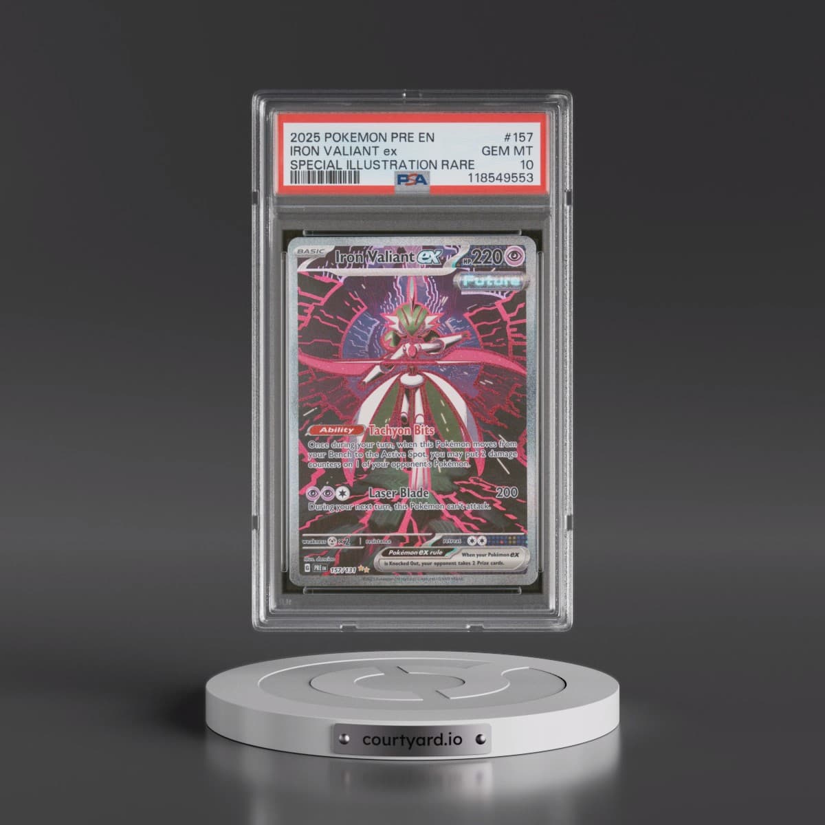 2025 Pokémon Pre EN-Prismatic Evolutions #157 Iron Valiant EX - Holo Special Illustration Rare (PSA 10 GEM MINT)