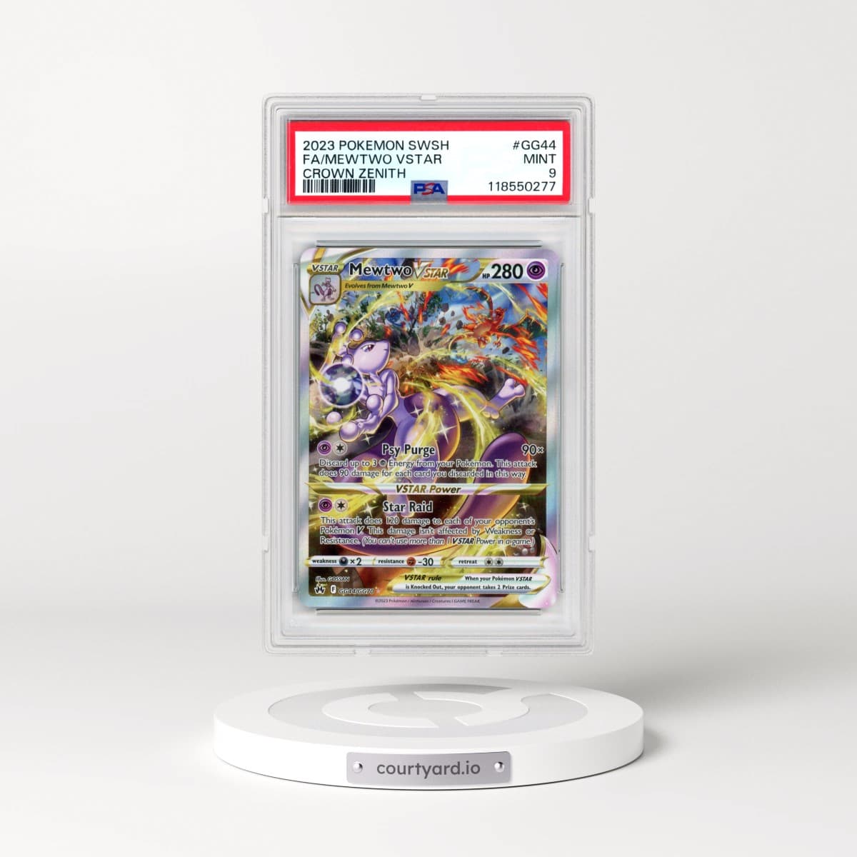2023 Pokémon Sword and Shield Crown Zenith #GG44 Mewtwo Vstar - Full Art (PSA 9 MINT)