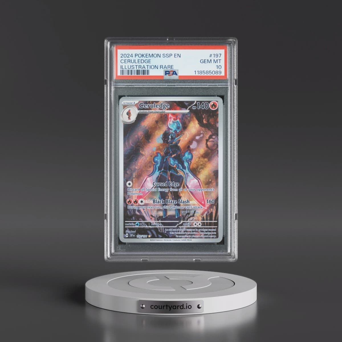 2024 Pokémon Ssp EN-Surging Sparks #197 Ceruledge - Illustration Rare (PSA 10 GEM MINT)
