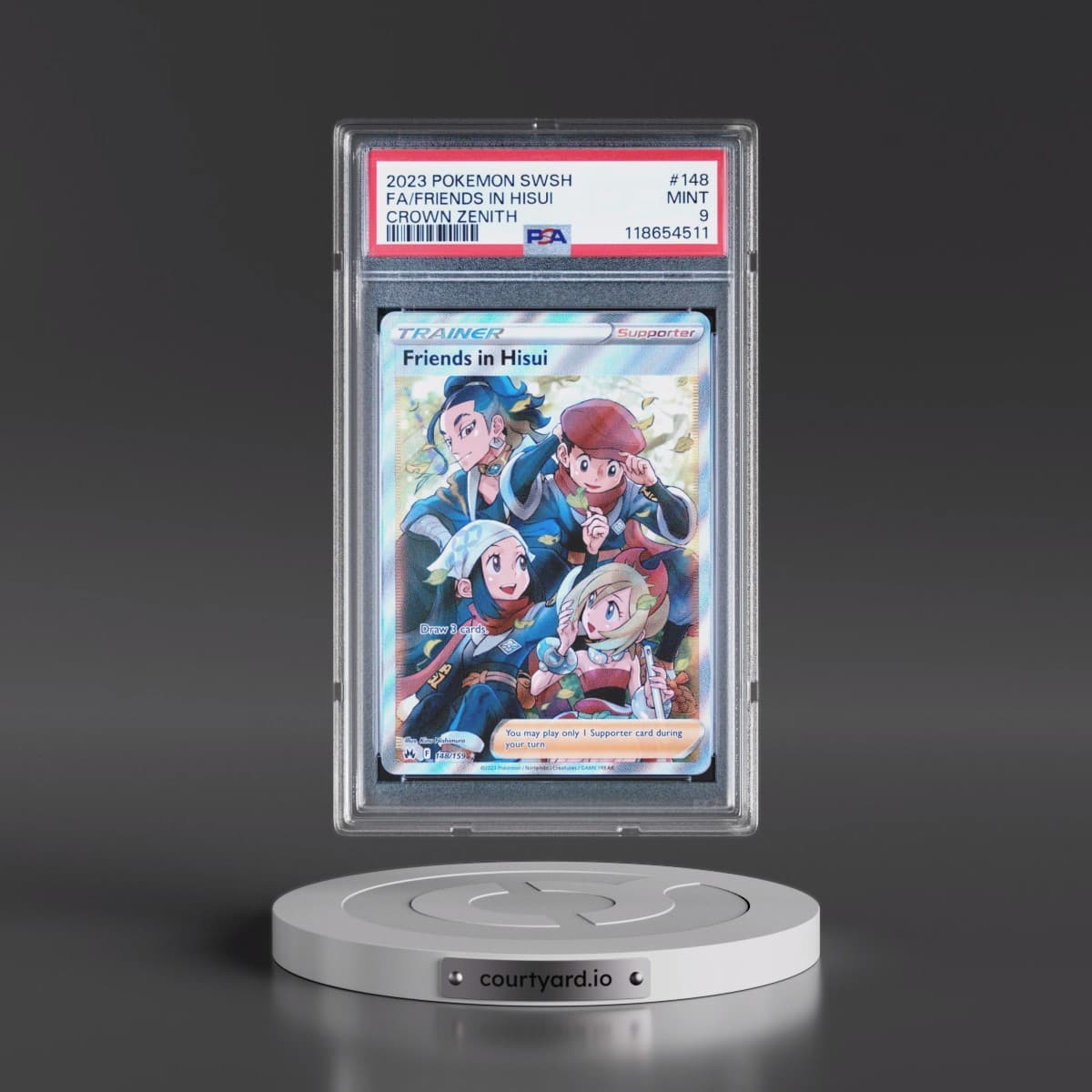 2023 Pokémon Sword and Shield Crown Zenith #148 Friends in Hisui - Full Art (PSA 9 MINT)