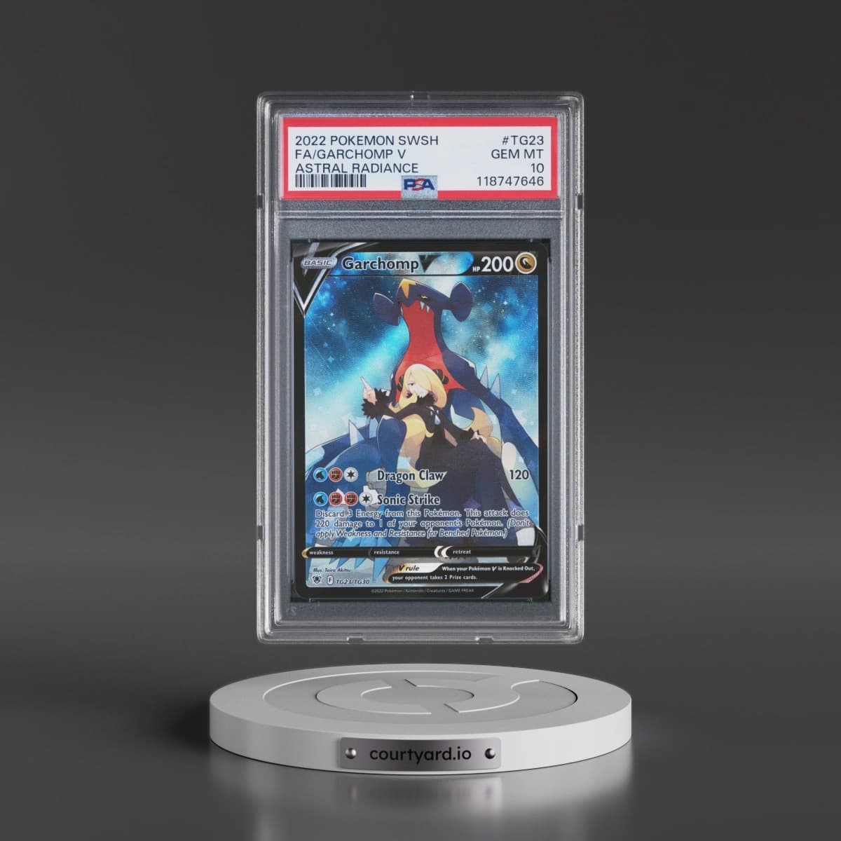 2022 Pokémon Sword & Shield Astral Radiance #TG23 Garchomp V - Holo Full Art (PSA 10 GEM MINT)