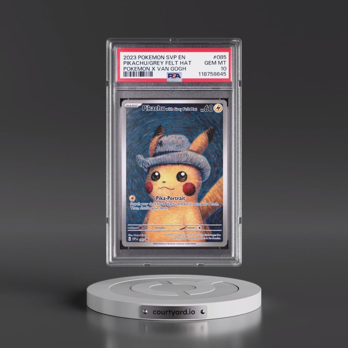 2023 Pokémon Svp EN-SV Black Star Promo #085 Pikachu With Grey Felt Hat - Pokemon X Van Gogh (PSA 10 GEM MINT)
