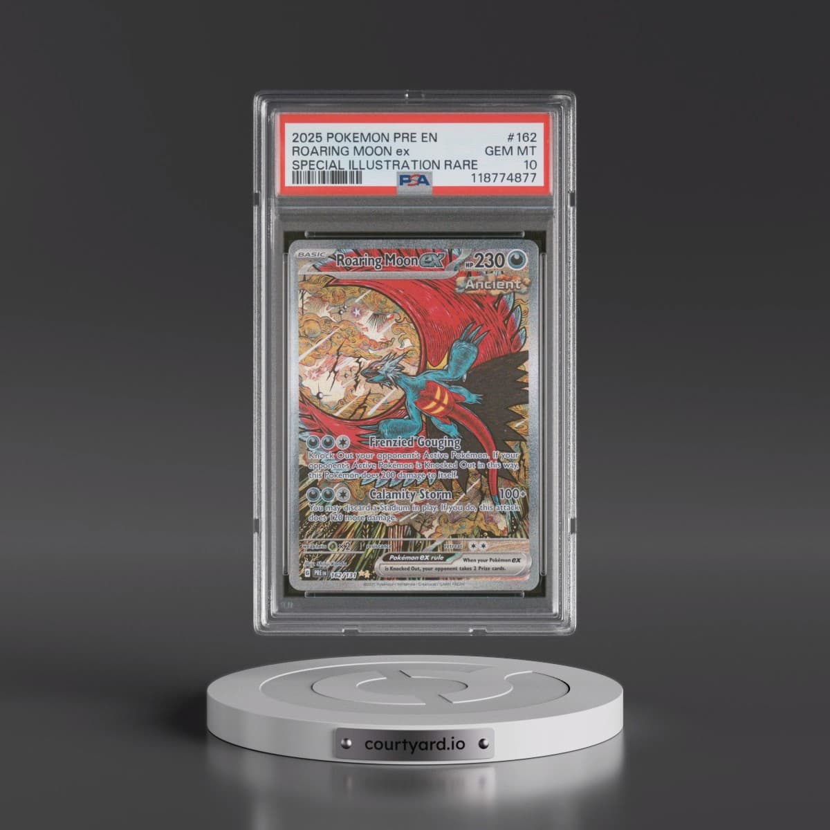 2025 Pokémon Pre EN-Prismatic Evolutions #162 Roaring Moon EX - Holo Special Illustration Rare (PSA 10 GEM MINT)