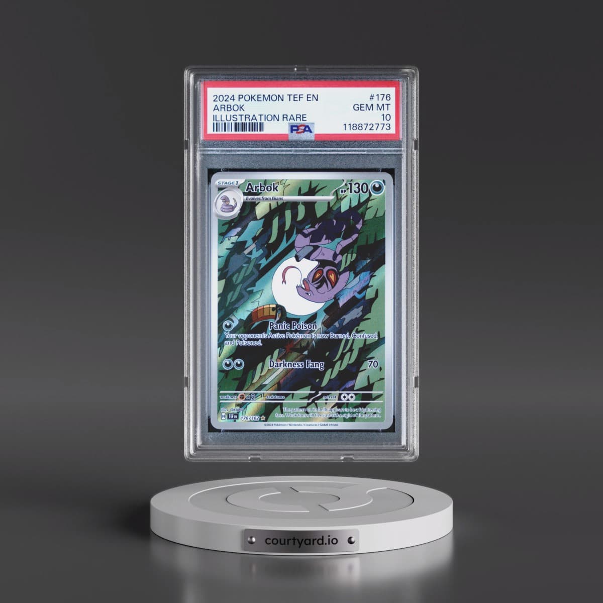 2024 Pokémon Tef EN-Temporal Forces #176 Arbok - Illustration Rare (PSA 10 GEM MINT)