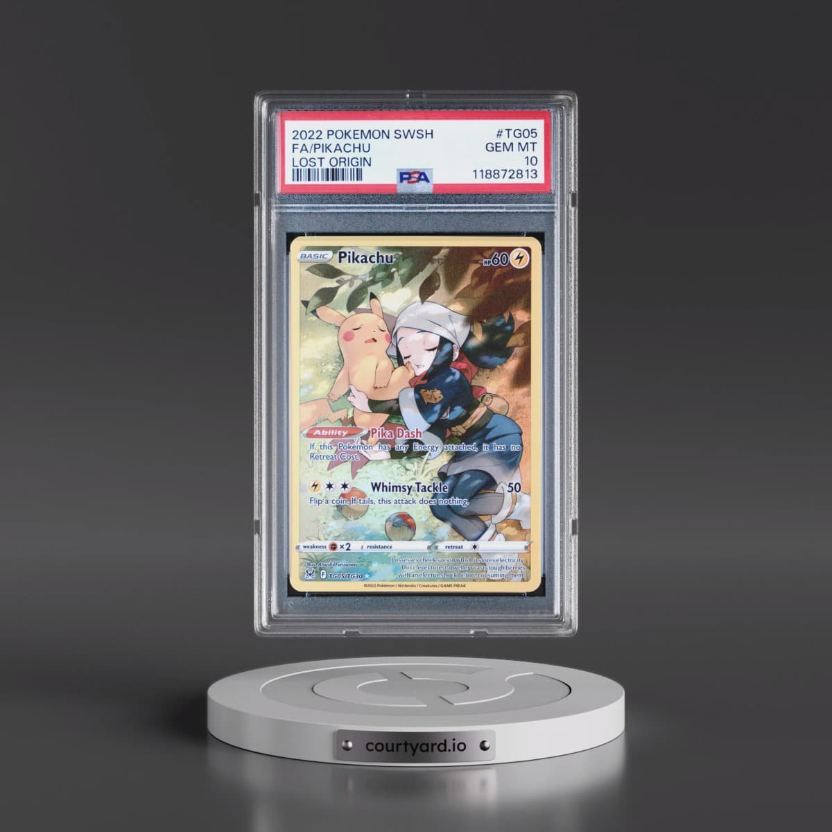 2022 Pokémon Sword & Shield Lost Origin #TG05 Pikachu - Full Art (PSA 10 GEM MINT)