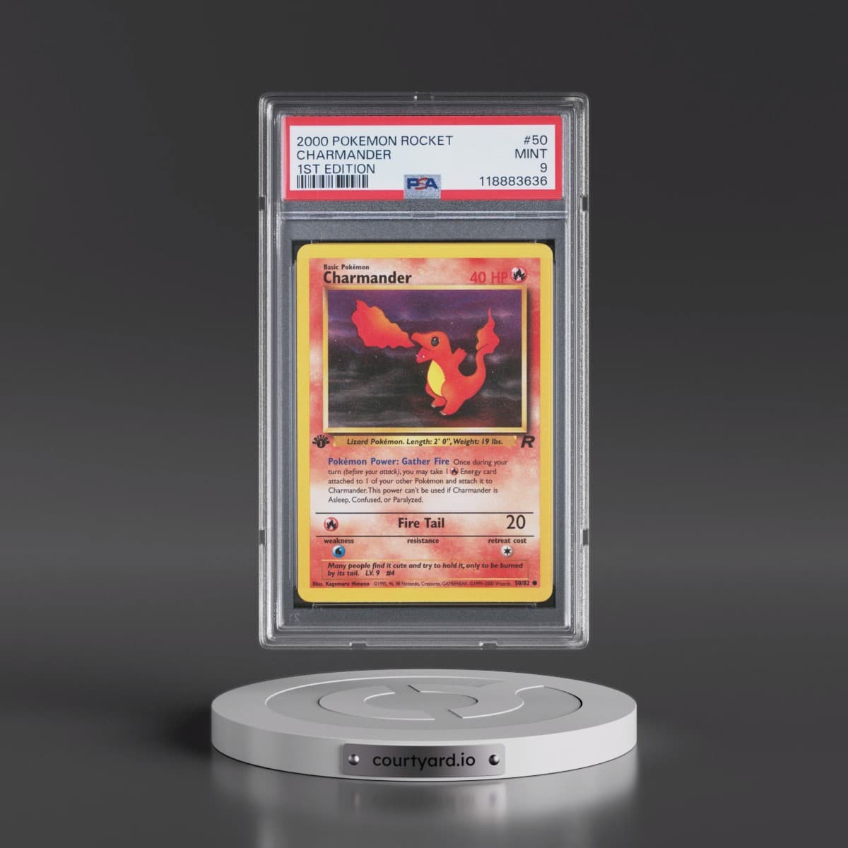 2000 Pokémon Rocket #50 Charmander - 1st Edition (PSA 9 MINT)