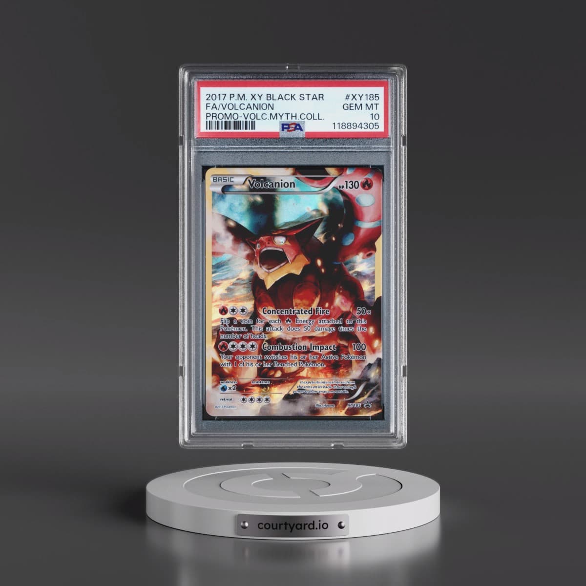 2017 Pokémon XY Black Star Promo #XY185 Volcanion - Full Art Volcanion Mythical Collection (PSA 10 GEM MINT)