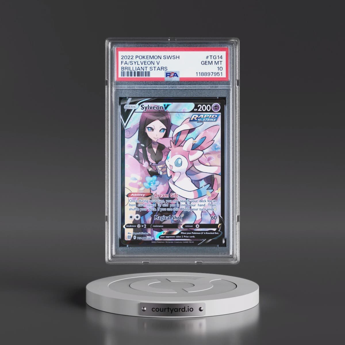 2022 Pokémon Sword & Shield Brilliant Stars #TG14 Sylveon V - Holo Full Art (PSA 10 GEM MINT)