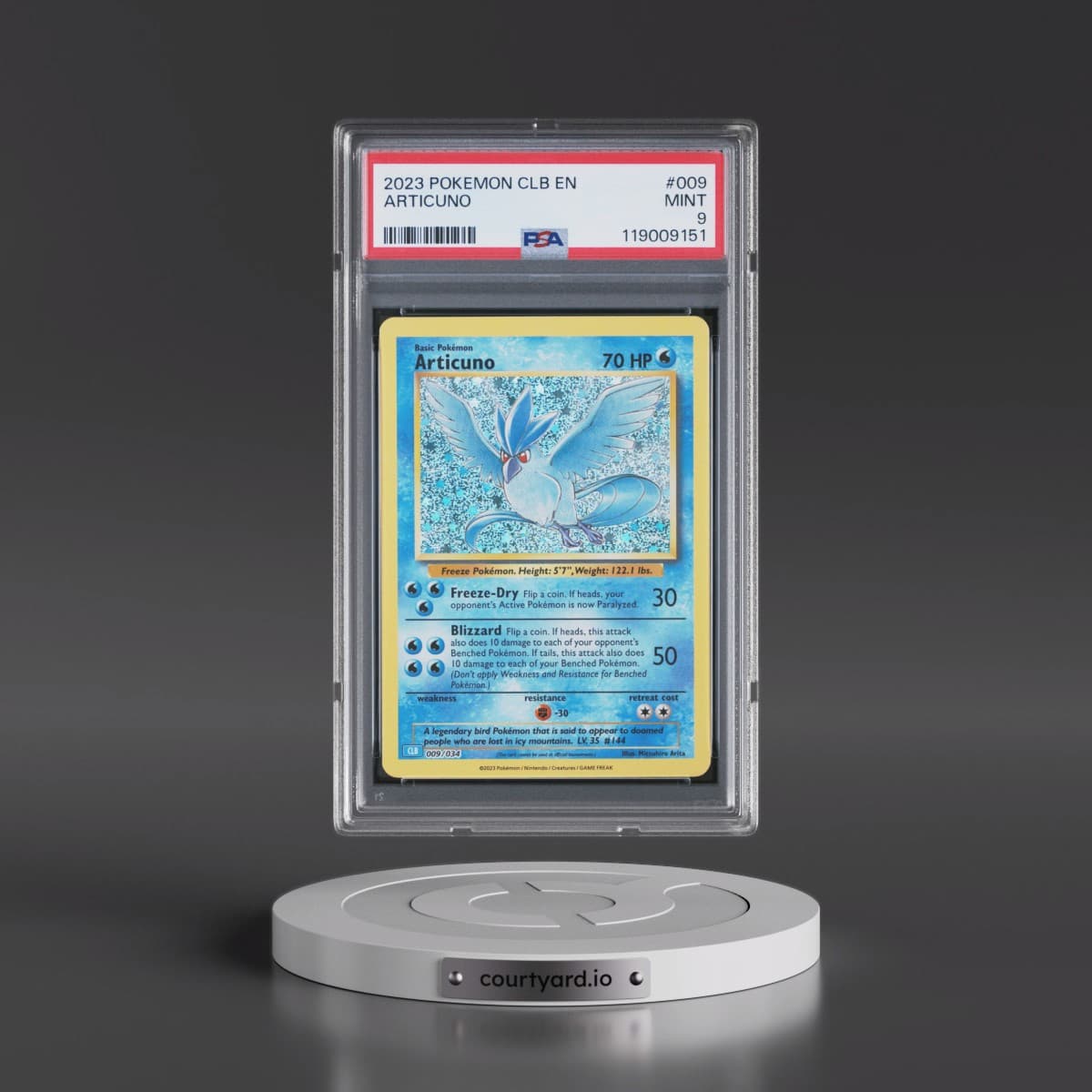 2023 Pokémon Clb-Trading Card Game Classic Blastoise & Suicune EX Deck #009 Articuno (PSA 9 MINT)